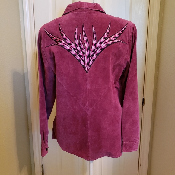 Bob Mackie pink leather jacket Medium - Picture 10 of 10